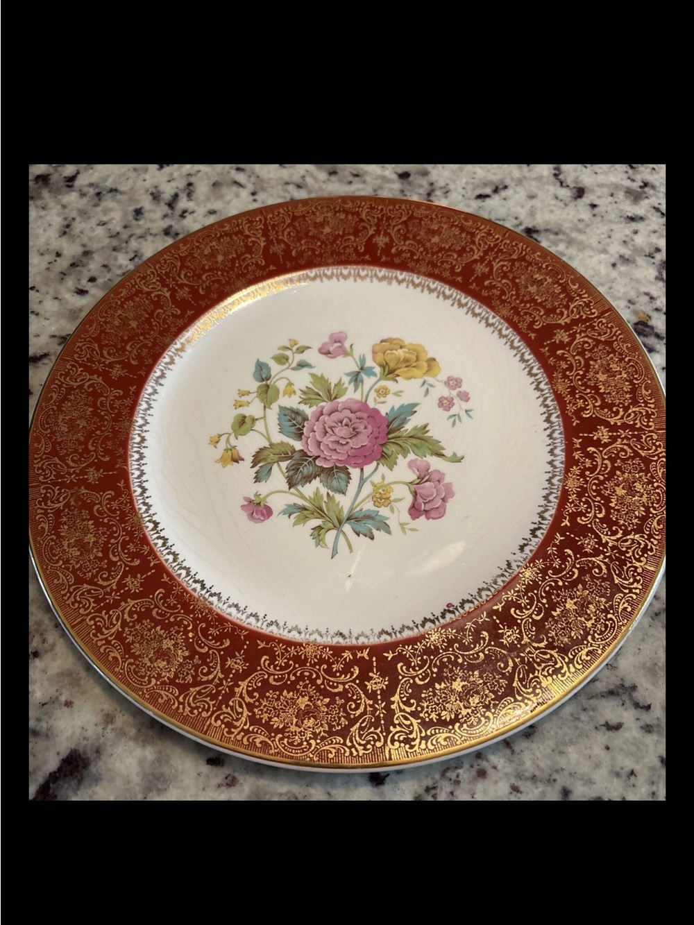 Vintage Salem China "Century" Salad Plate, #MadeinUSA, #23KGoldTrim#replacement